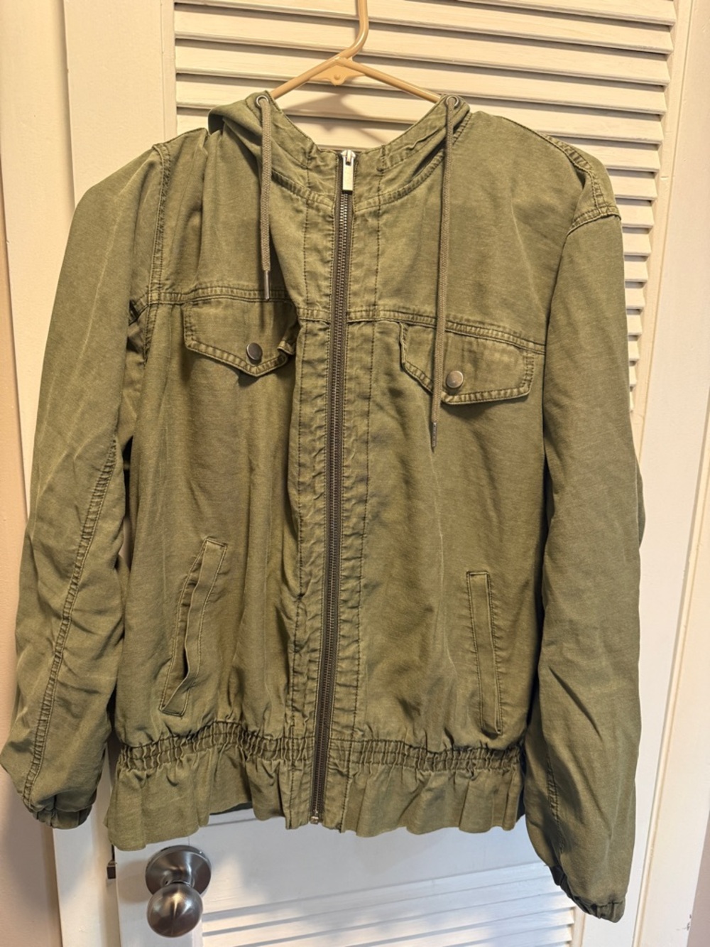 Maurices Olive Utility Hooded Jacket
